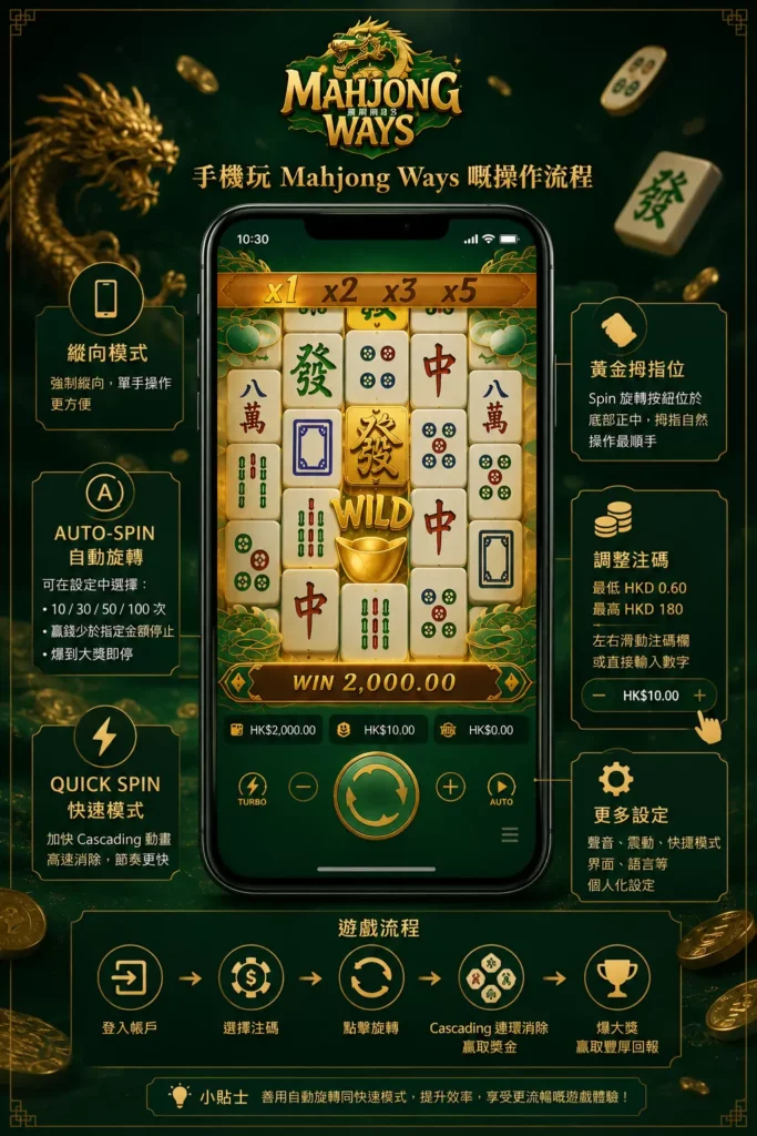 手機玩 Mahjong Ways 嘅操作流程